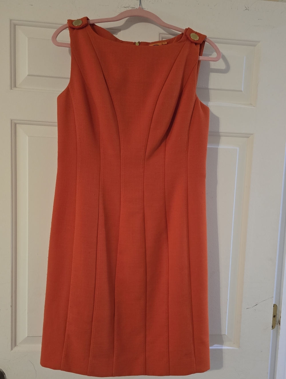 Tory Burch Women's Sleeveless Orange Sheath Dress